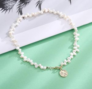 Dorado Vintage Natural Pearl Choker Chain Necklaces Gold Color Metal Pendants For Women Bohemian Wedding Party Jewelry Gift 2202122893687