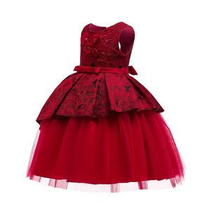 Dopklänningar klänning jul karneval kostym för barn fest broderi prinsessan småbarn flickor kläder 7 8 9 10 år drop deli ot2hg