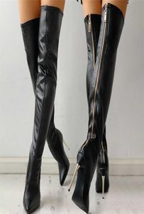 Women Over The Knee Boots Female Zip Sexy Black Long Woman Thin Heel Ladies Pointed Toe Party Women039s Autumn Shoes 2201088378193