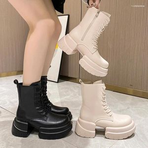 Casual Shoes Women's Sneakers With Platform Thick Sole 2024 PU Short Plush Rome Basic Fabric Solid Round Toe Rubber High Slip-On Winter