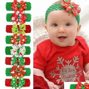 Hair Accessories Baby Headband Ribbon Handmade Toddler Infant Kids Girl Newborn Bows Tiara Turban Bandage Christmas Drop Delivery Mate Otcmw