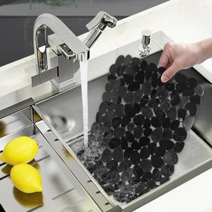 Magazynowanie kuchni Modne umywalki mata odporność na poślizg Pvc Pebble Home Decor Decor Protector Liner Pad