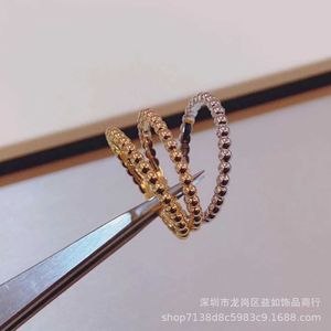 Designer marki Wysoka wersja Arpels Pearl Pierścień Women 18K Rose Gold Plaked Precyalowana warstwowa okrągła bransoletka