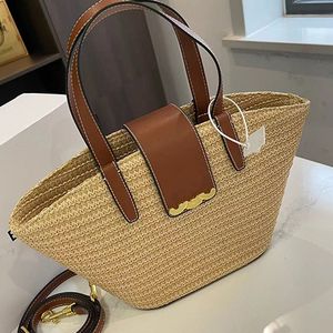 Designer Fashion Beach Bags Luxury Women's Shoulder Bags Leisure Versatile High Quality Genuine Leather Grass Weaving Women Totes Hand Woven Bags