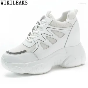 Casual Schuhe Plattform Sneakers Trainer Frauen Keile für 2024 Lederdesigner Vulcanizar