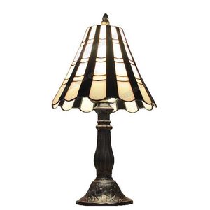 Lampy biurkowe Europejskie czarno -białe szklarzone lampa Lampa stołowa Tiffany stołowa sypialnia sypialnia Bezpośrednia Lampa odczytu Lampa stołowa S2460555