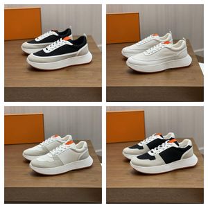 designer shoes men basketball sneakers orange H calfskin splicing canvas sneaker carriage floor peach cool grey green plum low cut chaussure trainers running shoes