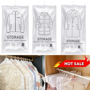 Storage Bags S/M/L Vacuum Transparent Folding Compressed Space Bag Travel Seal Packet Organizers For Towel Cloth Clothes