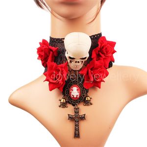 Gothic Victorian Black Necklace Women Girl Boho Crystal Tassel Sexy Lace Choker Steampunk Dark Loli Style Halloween Jewelry Designs Lace Trim Cotton Cloth Necklace