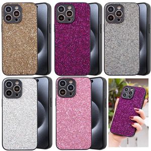 Luxury Bling Glitter fodral för iPhone 15 Plus 14 Pro Max 13 12 11 XS Max XR X 8 7 iPhone15 Telefon Shinny Sparkle Folie Fashion Soft TPU Girls Women Mobiltelefon täcker hud