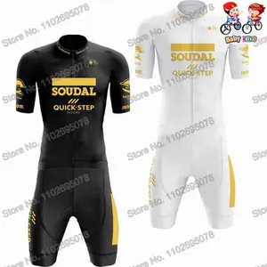 Racing Sets Golden Soudal Quick Step 2024 Boys Cycling Set Kids Clothing Summer Road Race Bike Shirt Suit MTB Bicycle Shorts