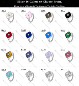 Designer Ring for Women Silver Diamond Rings Inlay Mother-of-Pearl / Agate / Chalcedony Gold-Plated Never Fading Non-Allergic, 48 Colors, Store/21417581