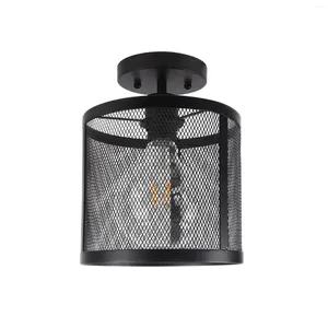 Ceiling Lights Industrial Light Flush Mount Vintage Metal Mesh Cage Close To Lamp For Entryway Kitchen Porch E27 Base
