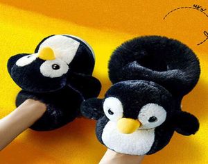 Women slippers BEVERGREEN Cute Penguin All Inclusive Design Women Home Slippers Plush Warm Boots Couples Shoes Indoor y Slides Woman T2208161196150