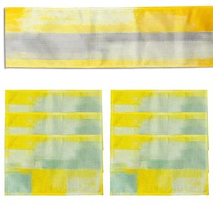 Table Mats Runner And Placemats Set Of 6 Machine Washable Linen Place With Decorative Dining Wear