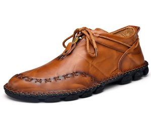Zimowe buty mężczyźni oryginalna skórzana kostka Najwyższa jakość ciepła moda śnieżna chaussure homme5956977