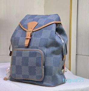 24SS herr- och kvinnors lyxdesigner ryggsäck tygväska denim canvas shoppingväska kvinnors handväska axelväska exklusiv utomhus ryggsäck 43 cm