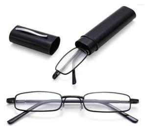 Sunglasses Portable Lightweight Slim Reading Glasses With Tube Case Anti Blue Light Readers For Men Women Mini Compact Eyeglasses2227676