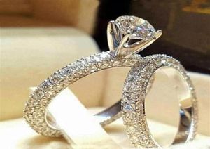 Pierłdy ślubne ze stali nierdzewnej dla miłośników IP srebrny kolor kryształowy pierścionki pary