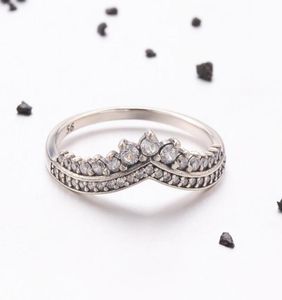 Real Silver Womens Crown Ring Fashion 925 Sterling Silver Engagement Anéis Valentina039s Presente para Gils88599902