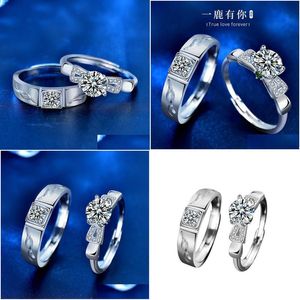 Band Rings A Deer Has Your Couple Pair Ring Sterling Sier Mosan Christmas Ornament Open Hand Ornaments Q231004 Drop Delivery Jewelry Otlbk