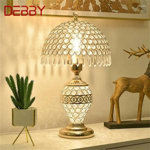 Lampy stołowe Debby Crystal Lampa Dimmer luksus z zdalnym sterowaniem dla domu nowoczesne kreatywne światło