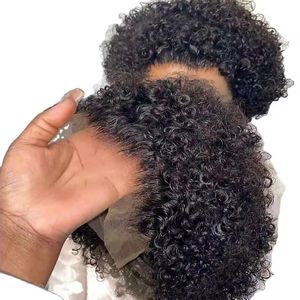 180% hd lace Afro Curly Short Pixie Cut Lace Wigs For Black Women, 13x1 Lace Front T Part Lace Pixie Cut Human Hair Wigs pre-plucked