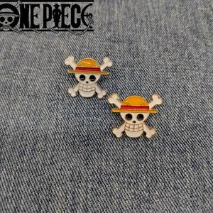 Brooches One Piece Luffy Brooch Action Anime Figures Metal Enamel Cartoon Creative Backpack Clothing Ornament Children Gifts