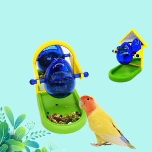 Other Bird Supplies Creative Cage Leakage Food With Mirror For Parrot Poultry Toy Feeder Pet Product Feeding Dish