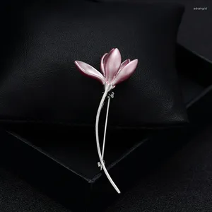 Brooches Flower Plant Women's Brooch Hand Painted Lotus Elegant Suit Corsage Neckline Shawl Buckle Jewelry Clothes Accessories Pins 6072