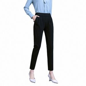 women's Classic Pants Fi High Waist Black Office Trousers New Capris Mother 2023 Summer Thin Elegant Casual Trousers o2TK#