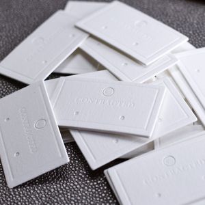 High Quality White Eco-friendly Paper Stock Jewelry Accessories Earrings Display Card Label Tags Wholesale Store