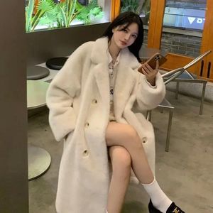 Women's Fur Thicken Warm Long Faux Overcoats Winter Imitate Mink Korean Chaquetas High Quality Women Coats Luxury Elegant Furry Jackets