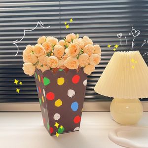 pop corn basket ornament floral arrangement luxury women men canvas box office storage box designer box office decoration classic color cosmetic Bag