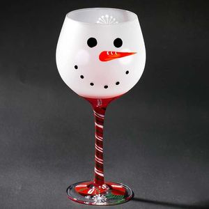 Christmas Theme Wine Glasses Hand Painted Goblet Crystal Glass Cups Creative HomeHotel Party Drinking Ware Gift for FriendsC241017