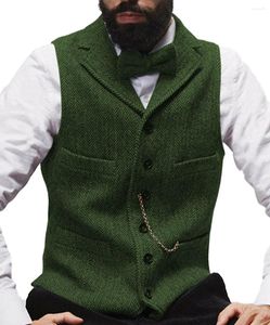 Men's Vests Fashion Herringbone Vest For Men Evening Dinner Tailor-made Slim Fit Waistcoat 1 Piece Classic Party Single Breasted