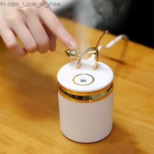 Humidifiers Cute Cat Water Diffuser 180ml Cartoon USB Mist Maker Bedroom Mute Ultrasonic Air Humidifier Large Fog Sprayer Creative Gifts Q230901