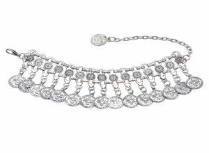 Gümüş Sikke Bilezik Ayarlanabilir El Yapımı Çiçek Tasarım Çingene Etnik Kabile Festivali Jewellery3374345