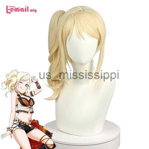 Cosplay Wigs Lemail wig Love Live PDP Ai Miyashita Cosplay Wig LoveLive Perfect Dream Project Cosplay Ponytail Blonde Wig Synthetic Hair x0901