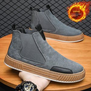 Stiefel Herren Lässige Mode Plattform Turnschuhe Winter Baumwollschuhe Für Männer Weiche Sohle Knöchel Outdoor Sportlich