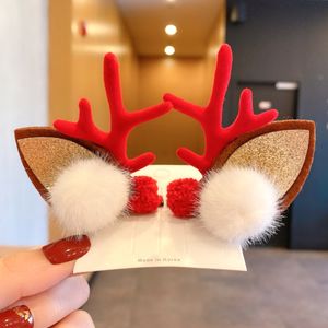 New Year Christmas Hair Pin Gift Children Barrettes Bow Deer Santa Claus Kids Christmas Headwear Girls Kids Hair Accessories