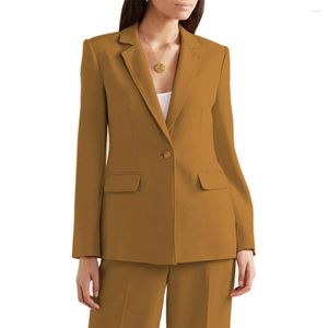 Mäns kostymer Leisure Women's 2 Pieces Suit Blazer Pants Set Office Ladies Women Business Single Button Slim Form Formal