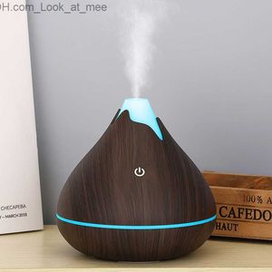 Humidifiers Searide 350ML Air Humidifier USB Aroma Essential Oil Diffuser Aromatherapy Wood Grain Cool Nano Mist Sprayer For Home Room Q230901