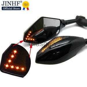 Motorcycle Mirrors 2pcs Clignotants Moto For Honda CBR 250 600 900 1000 RR LED Turn Signal Indicators Motorcycle Rearview Side Mirrors Retroviseur x0901