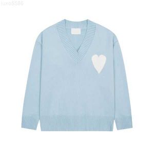 Fashion Paris Sweater Mens Designer Knitted Shirts Long Sleeve French High Street Embroidered a Heart Pattern Round Neck Knitwear Men Women Am i Pull Iam9