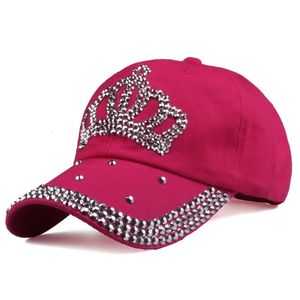 Ball Cap Autumn Crown Cotton Denim Baseball Girls Diamond Bling Hat 230831