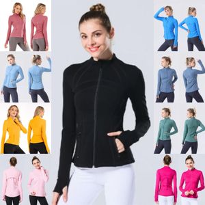 LU-088 2023 Yoga Women's Define Workout Sport Coat Fiess Jacket Sports Quick Dry Activewear Top Solid Zip Up Sweatshirt Sportwear Hot Sell
