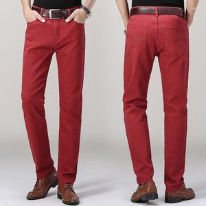 Herrenjeans 2023 Slim Solid Color Business Casual Jeans. Hochzeitsarbeits-elastische Multi-Modell-Klassiker-Hose mit geradem Bein für Männer