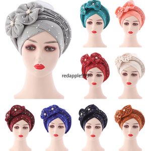 Taşları ile Afrika Kapakları Aso Oke Hicam Gele Headtie Zaten Yapım Türban Head Wrap Müslüman Kadın Şapkası Otomatik Kapak Başlığı Aso Oke Gele