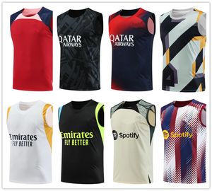 23 24 colete sem mangas camisas de treinamento de futebol camiseta 2023 roupas pré-jogo manga curta treino futebol unifo